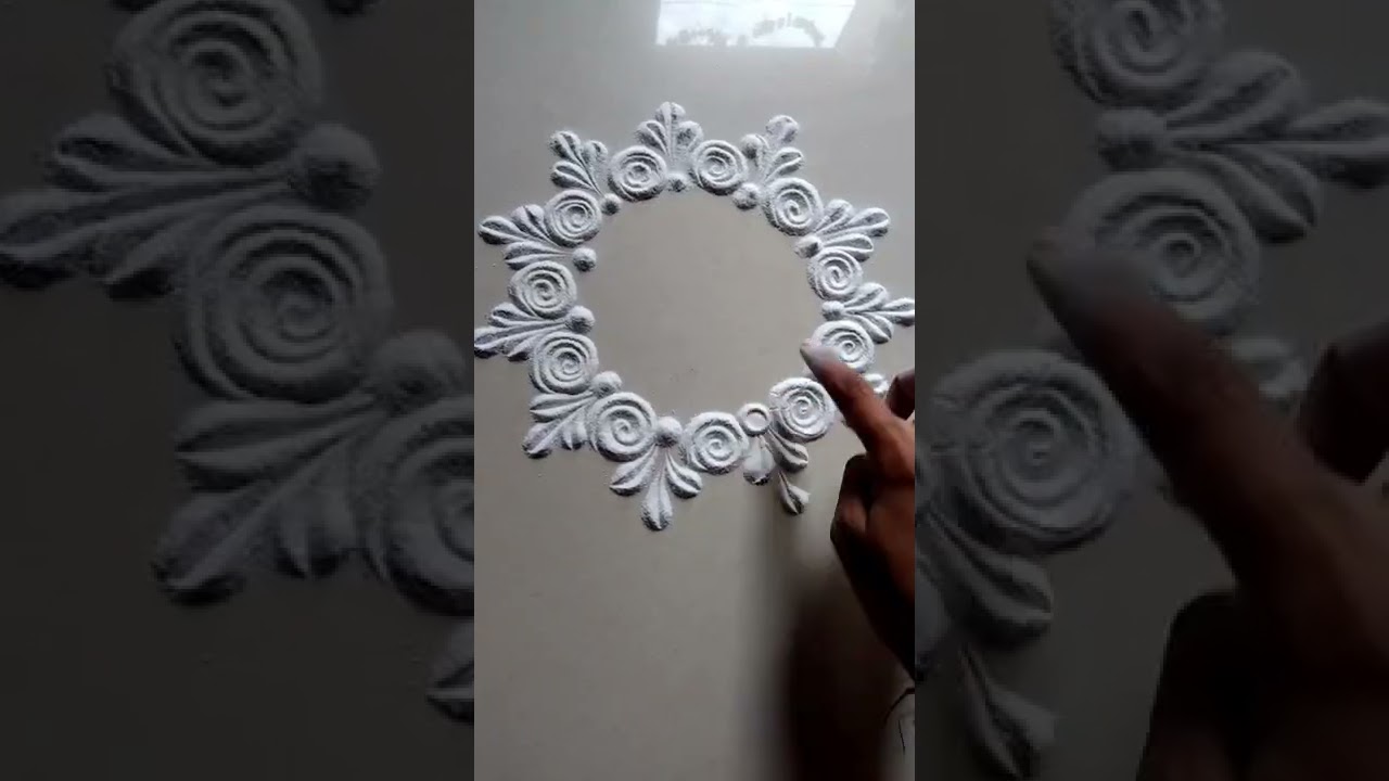daily small rangoli design 🌺#daily rangoli design#small rangoli white colour rangol#रांगोळी#short