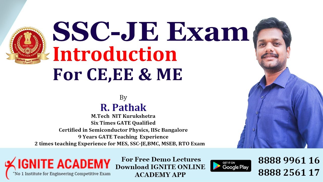 SSC JE-2020 All Details | CE,EE & ME | By R. Pathak Sir
