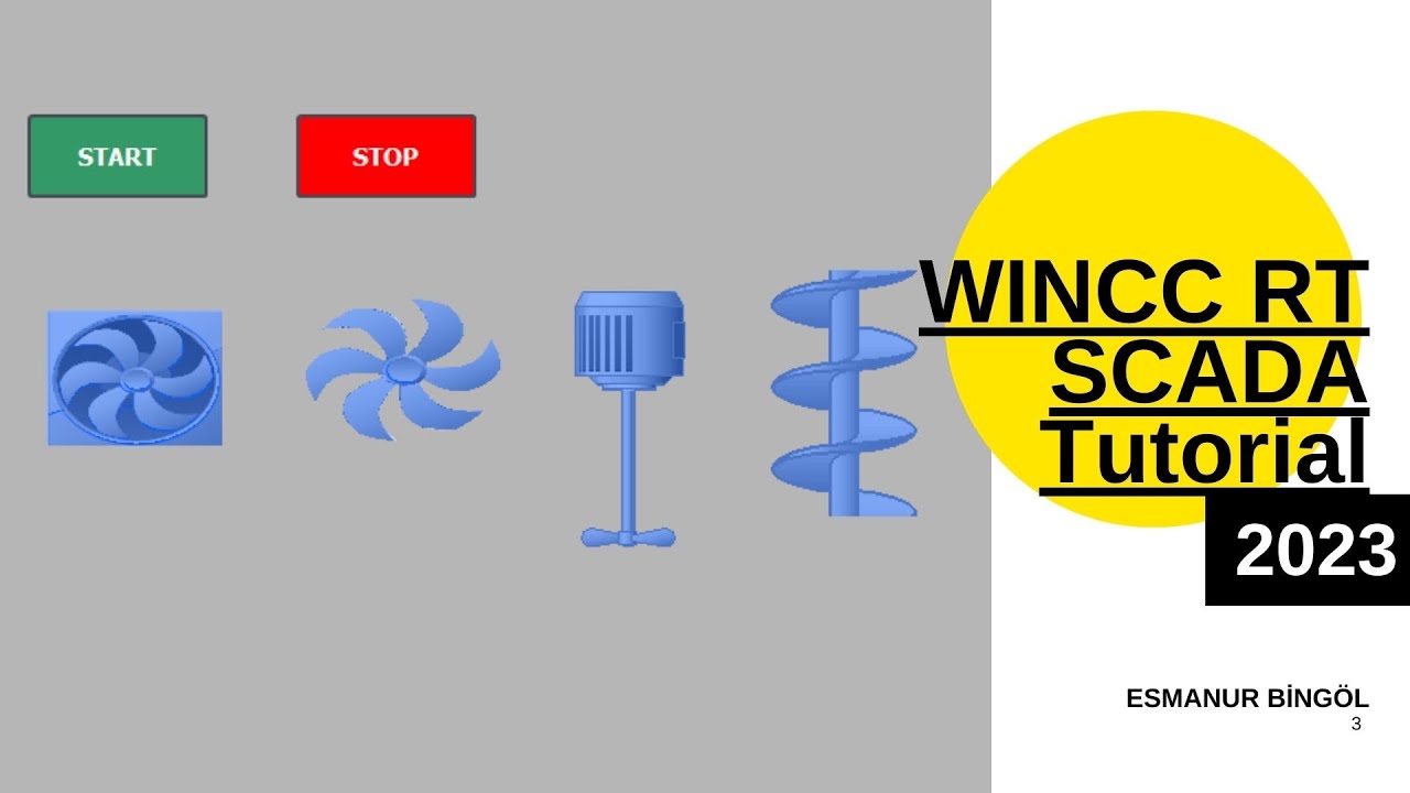 WINCC RT SCADA - Tutorial 3 -  Agitator, Fan and Spin animation in WinCC Runtime Advanced