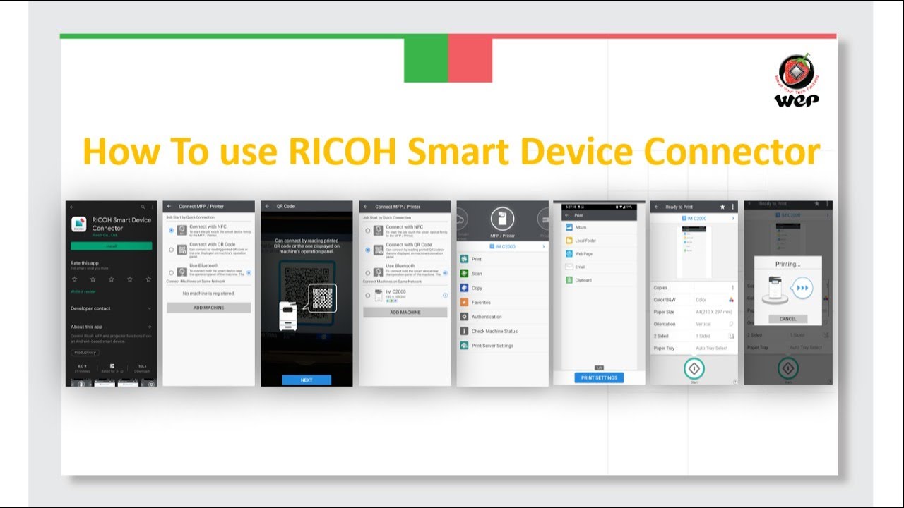 How do you connect your phone to a Ricoh printer 