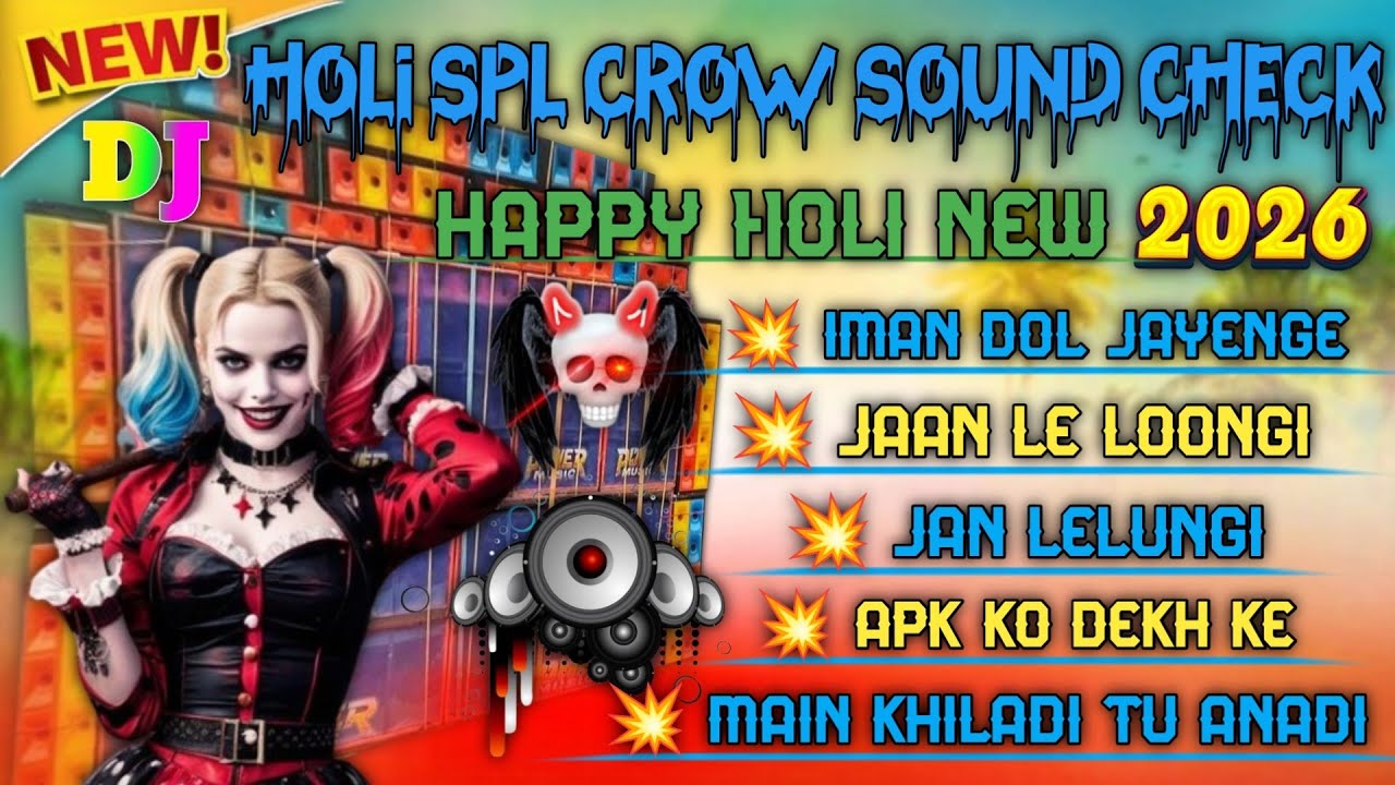 🥀 Holi Spl Crow Sound Check  💥 Happy Holi New 2026 Stop 5 Song 👑 Iman Dol Jayenge Humming Mix Nonsto
