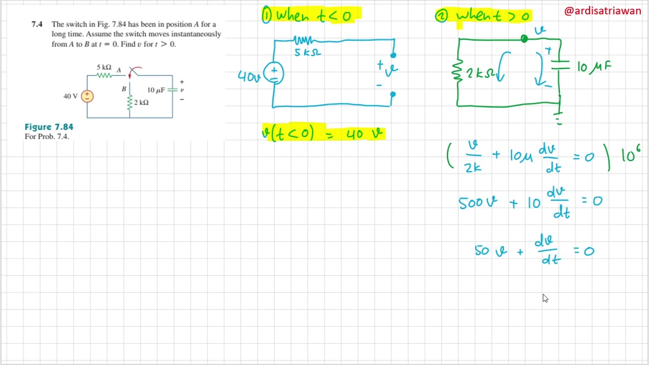 Problem 7.4 - Fundamental of Electric Circuits (Sadiku) 5th Ed - RC Circuits
