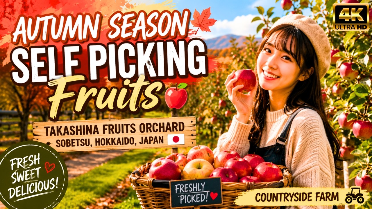 Autumn Season Self Picking Fruits Countryside Farm Takashina Fruits Orchard Sobetsu Hokkaido Japan