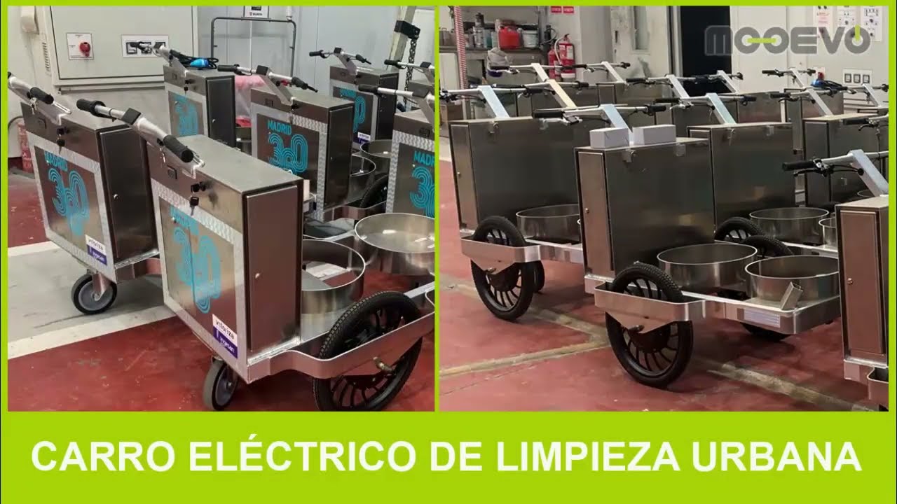 Carrito electrico de limpieza viaria para barrenderos