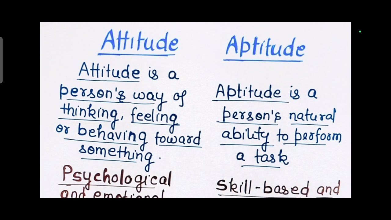 Differences between ATTITUDE and APTITUDE. #Ethics