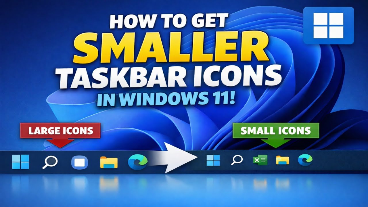 Как уменьшить размер значков на панели задач в Windows