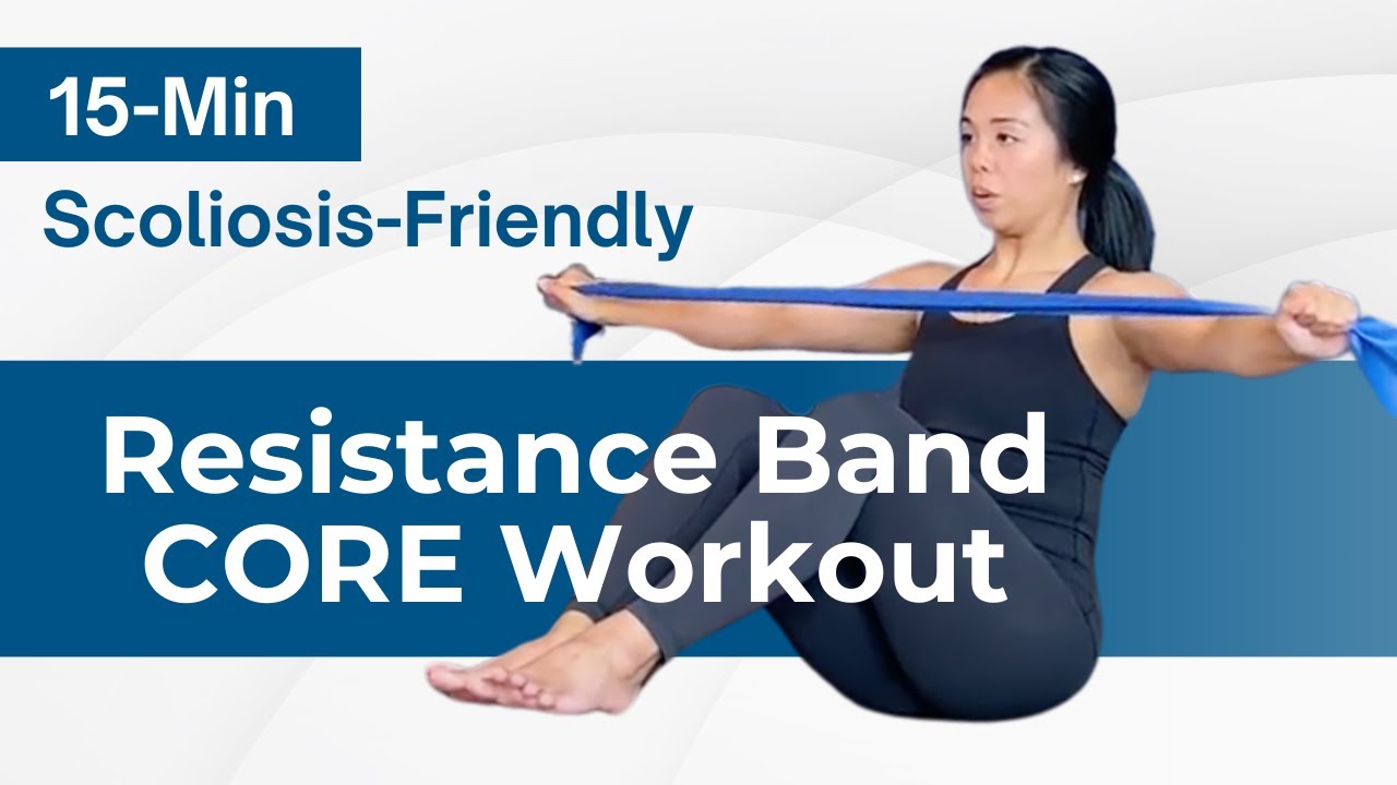 15-min Scoliosis-Friendly CORE Workout with RESISTANCE BAND | Improve Spine Stability