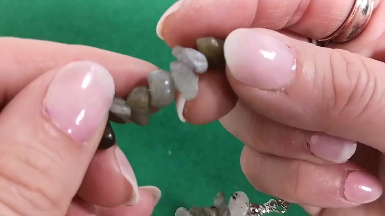 Grey Labradorite 8 Inch Chip Anklet Bracelet Y18090