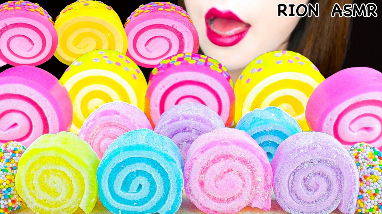 【ASMR】JELLY ROLL-UPS,FROZEN JELLY ROLL-UPS,FOREST FRUIT GUMMY MUKBANG 먹방 EATING SOUNDS NO TALKING