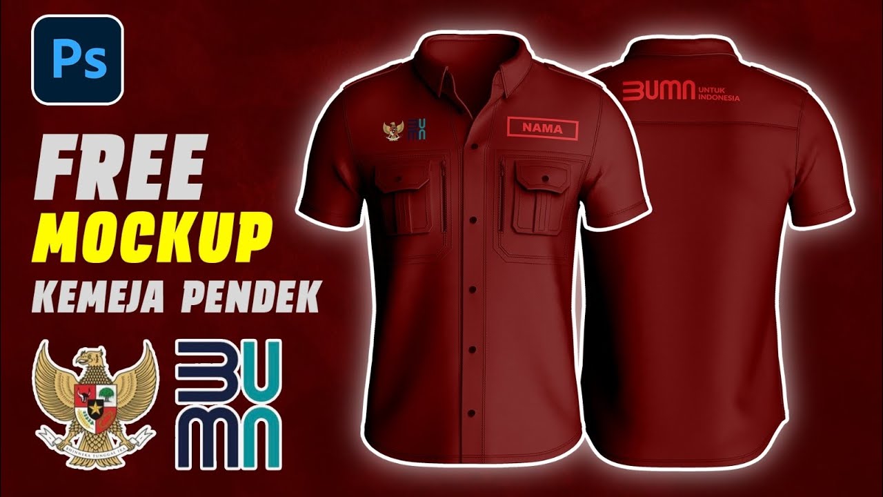 FREE MOCKUP KEMEJA PENDEK