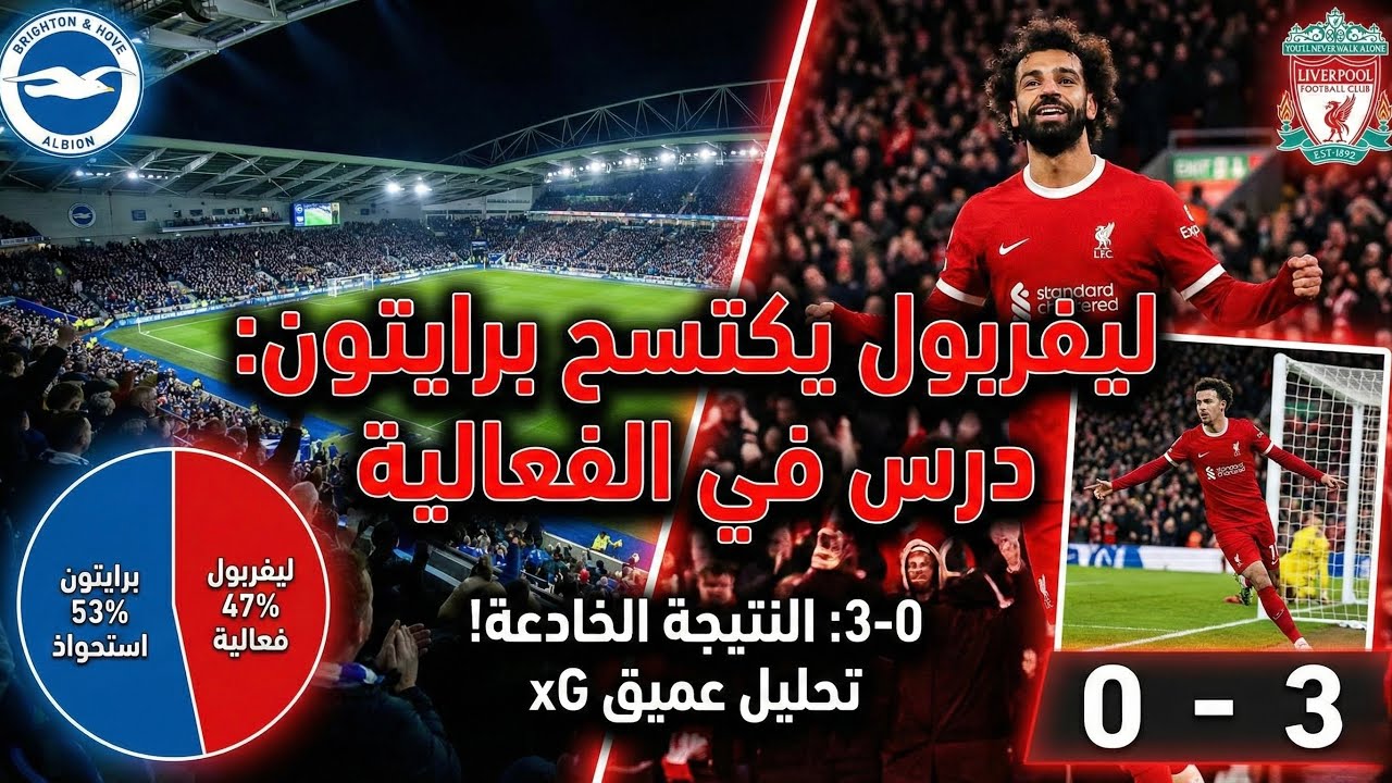 ليفربول يقسو على برايتون بثلاثية! تحليل شامل: خدعة الاستحواذ وسر الفعالية المرعبة