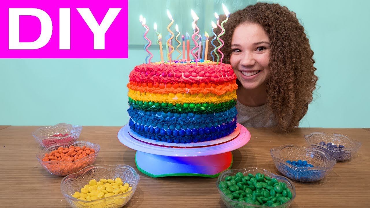 Olivia's Rainbow M&M 12th Birthday Cake