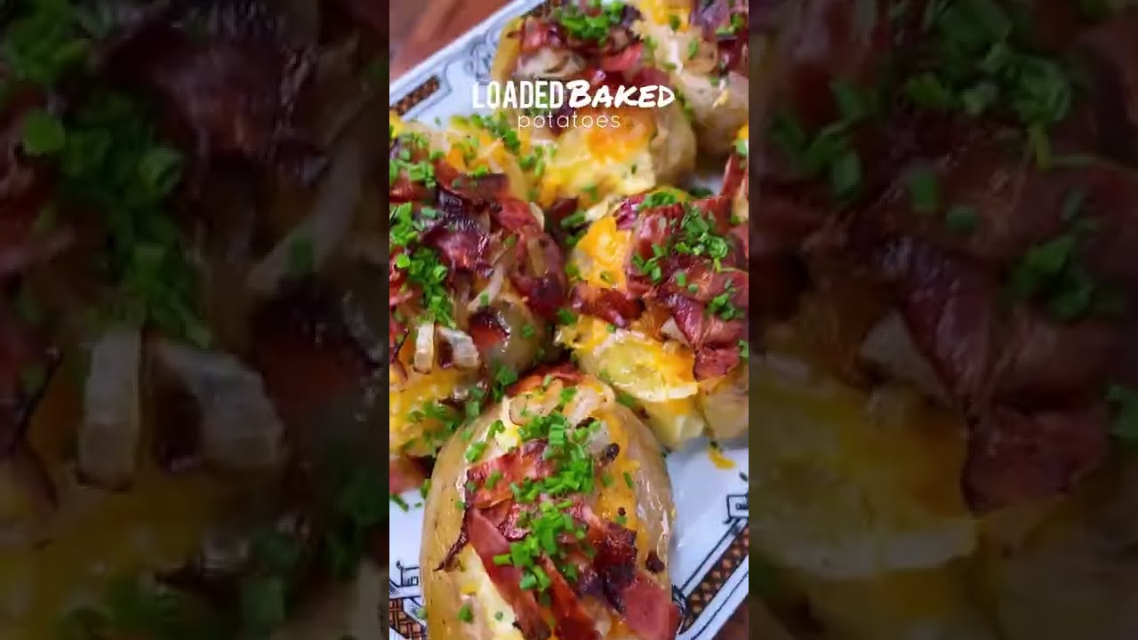 Запеченный картофель с чеддером и беконом😍🥔🥓🧀🔥|Рецепт в описании❣️|CHEFKOUDY