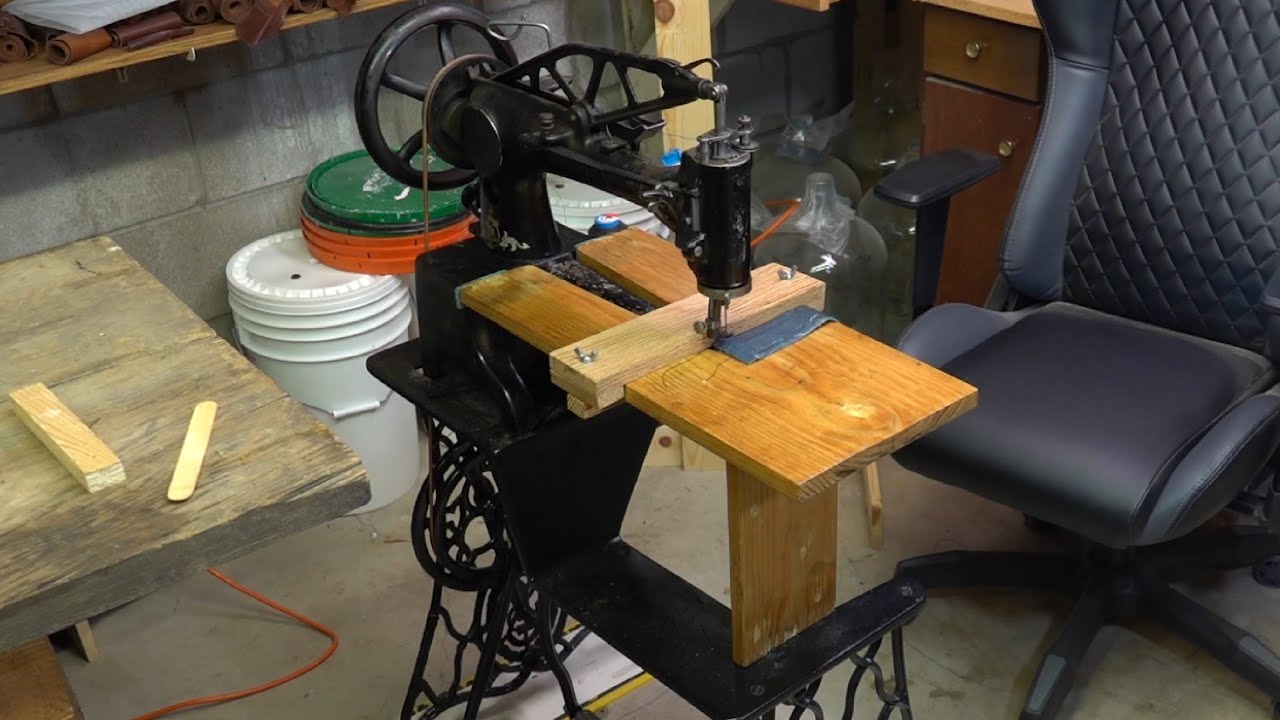 Making a Tabletop and Guide for a Singer 29 4 and Sewing for a Leather Bound Book