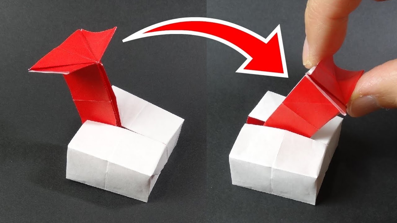 遊べる折り紙おもちゃ「緊急レバー」Origami Toy 