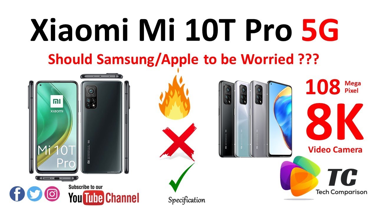 108 Mega Pixel 8K Xiaomi Mi 10T Pro 5G, Should Samsung/Apple Be Worried.5000mAH...Tech Comparison