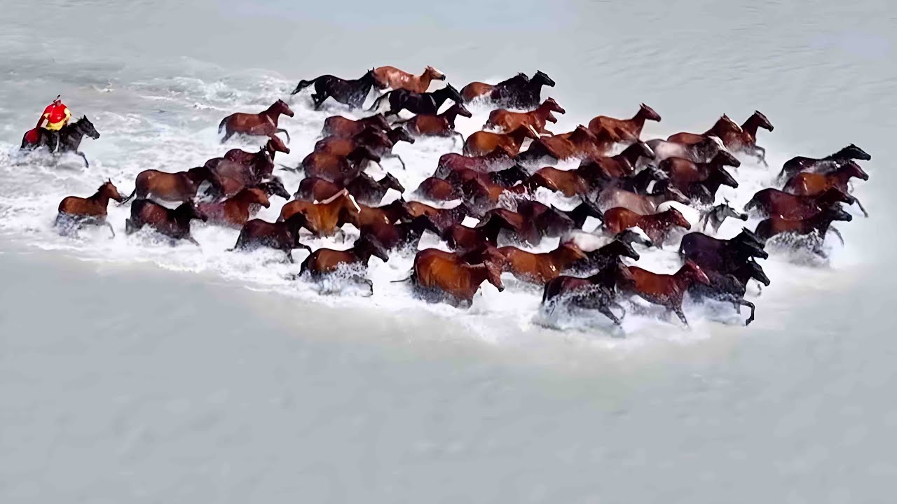 Epic Horses Running Wild in the River &ndash; A Breathtaking Sight