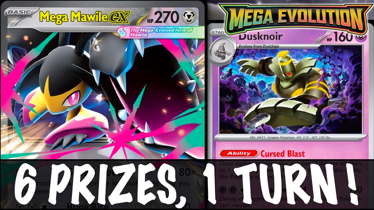 Mega MAWILE ex: Get All 6 Prizes in One Turn ! PTCGL Gameplay (MEGA EVOLUTION)