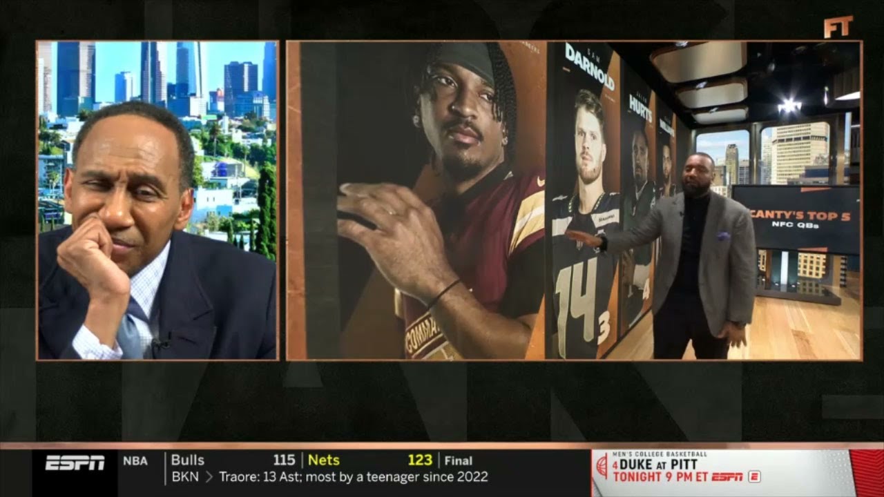 Chris Canty List Top 5 NFC QBs: 1. Stafford 2. Daniels 3. Darnold 4. Hurts 5. Williams | FIRST TAKE