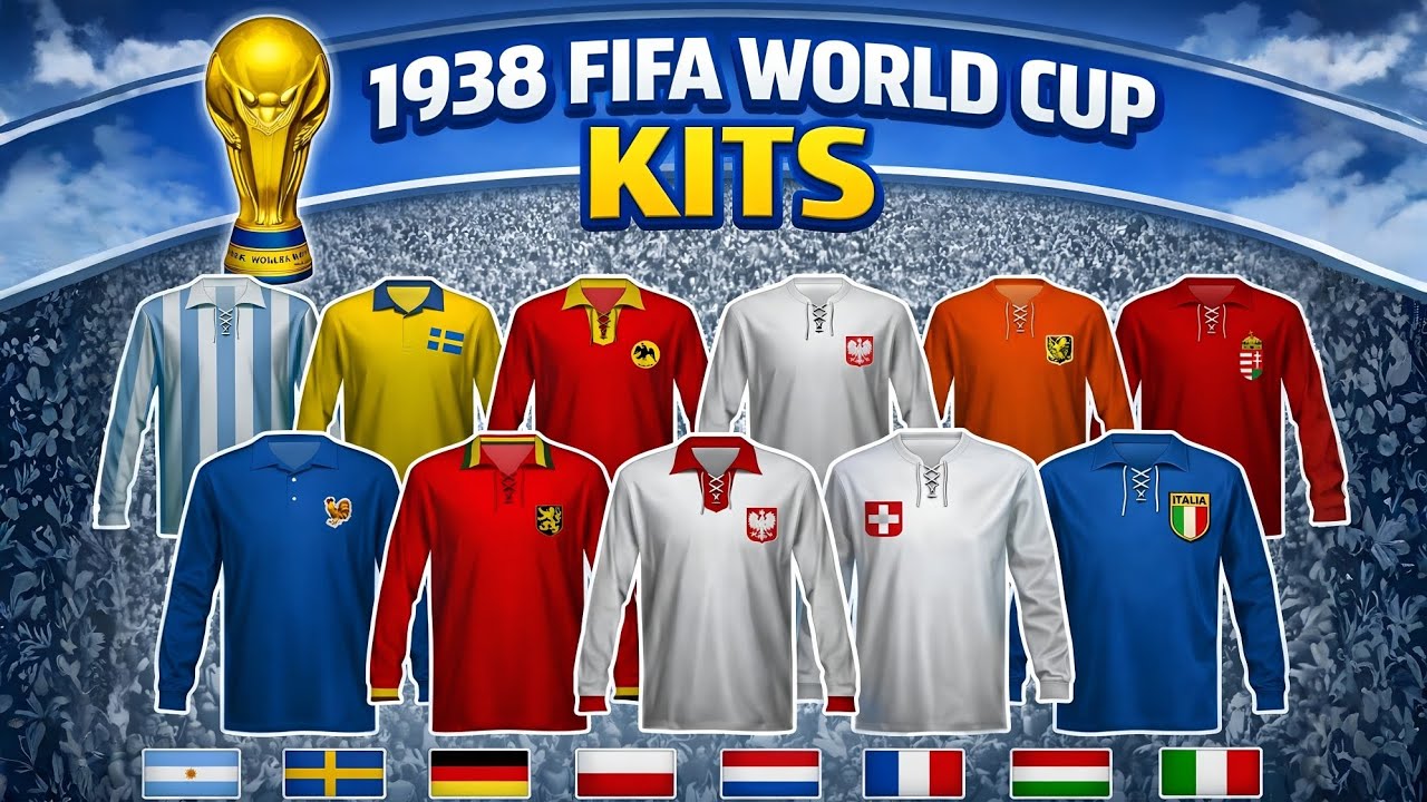 1938 FIFA World Cup Kits 🔥 Every Nation’s Iconic Jersey Explained...😄