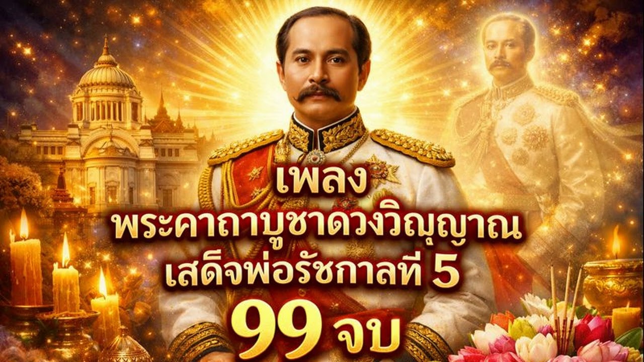 บทสวดบูชาพระปิยมหาราช (ร.5) 99 จบ ขอพรหน้าที่การงาน ความสำเร็จ บารมีปกเกล้า #สวดมนต์