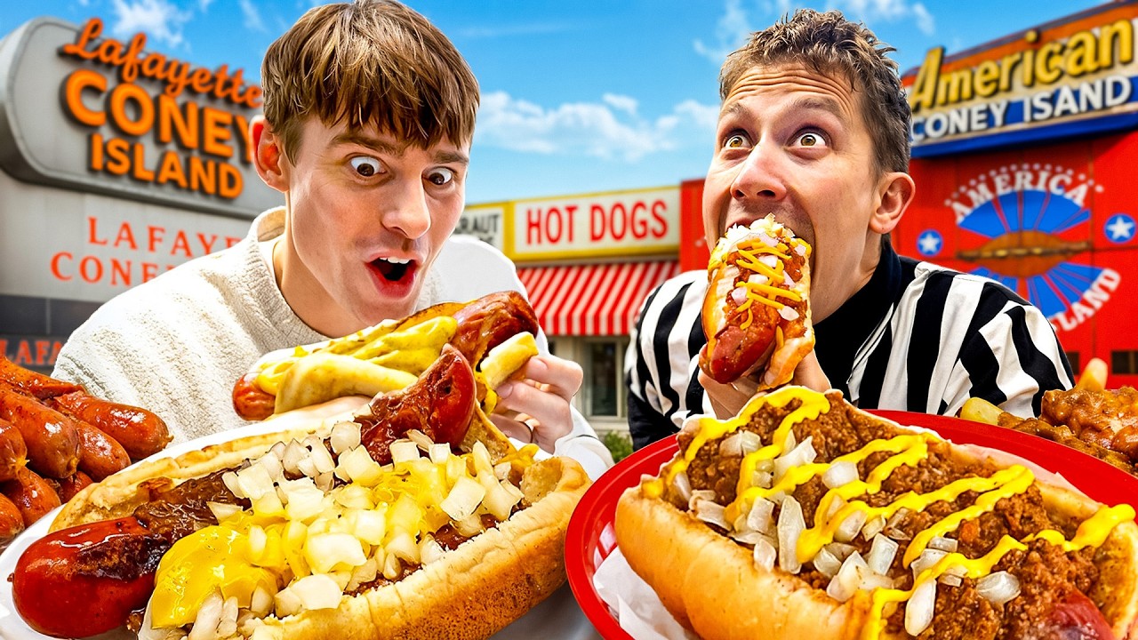 Two Brits try Coney Island Hot Dogs!