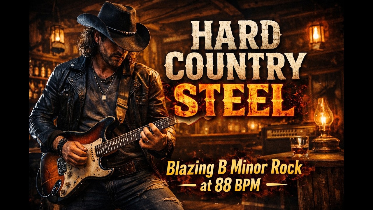 Hard Country Steel – Southern Rock Groove in B Minor (88 BPM)