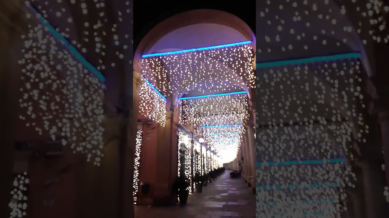 Beautiful magnificent extraordinary these Christmas lights in the city center Modena spectacular