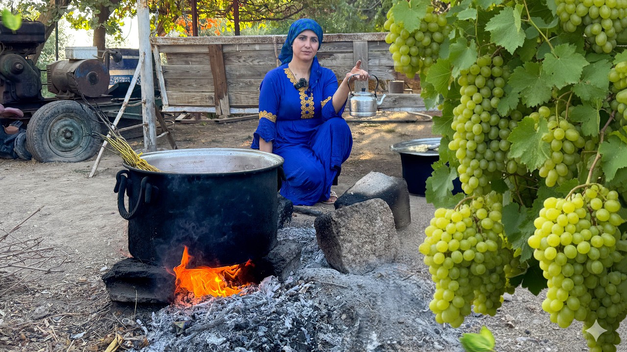 Мы превратили виноград в золото на огне 🍇🔥