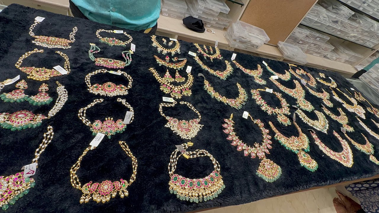 Jadau jewellery collections Chickpet Bangalore wholesale jewellery store single piece courier avail