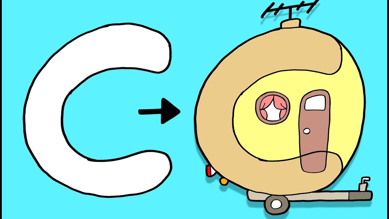 C for Caravan - Learn to Draw ABC | Learn the Alphabet for Kids