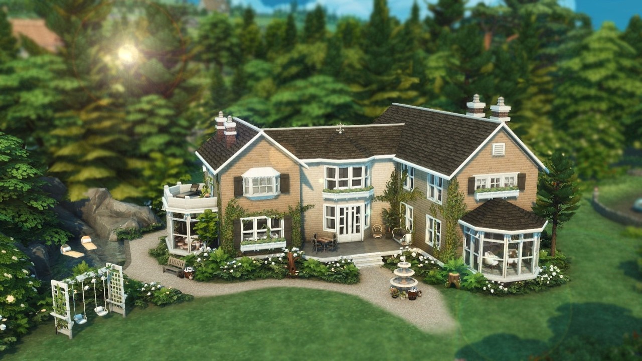 Large Traditional Family Mansion in Henford-On-Bagley | (no cc) The Sims 4 Speed Build