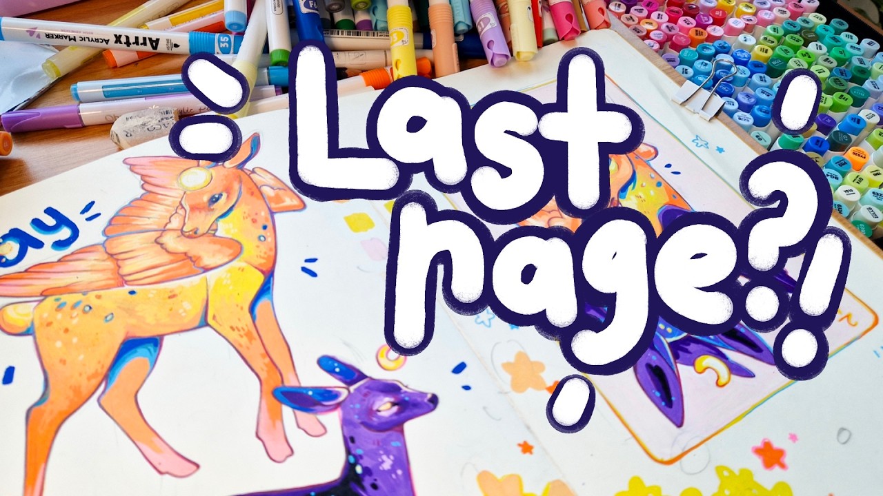 🌙finially finishing my sketchbook || draw with me