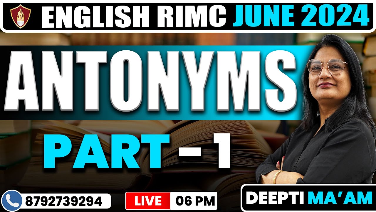 Antonyms | English RIMC June 2024 | RIMC Online Coaching Classes | RIMC English