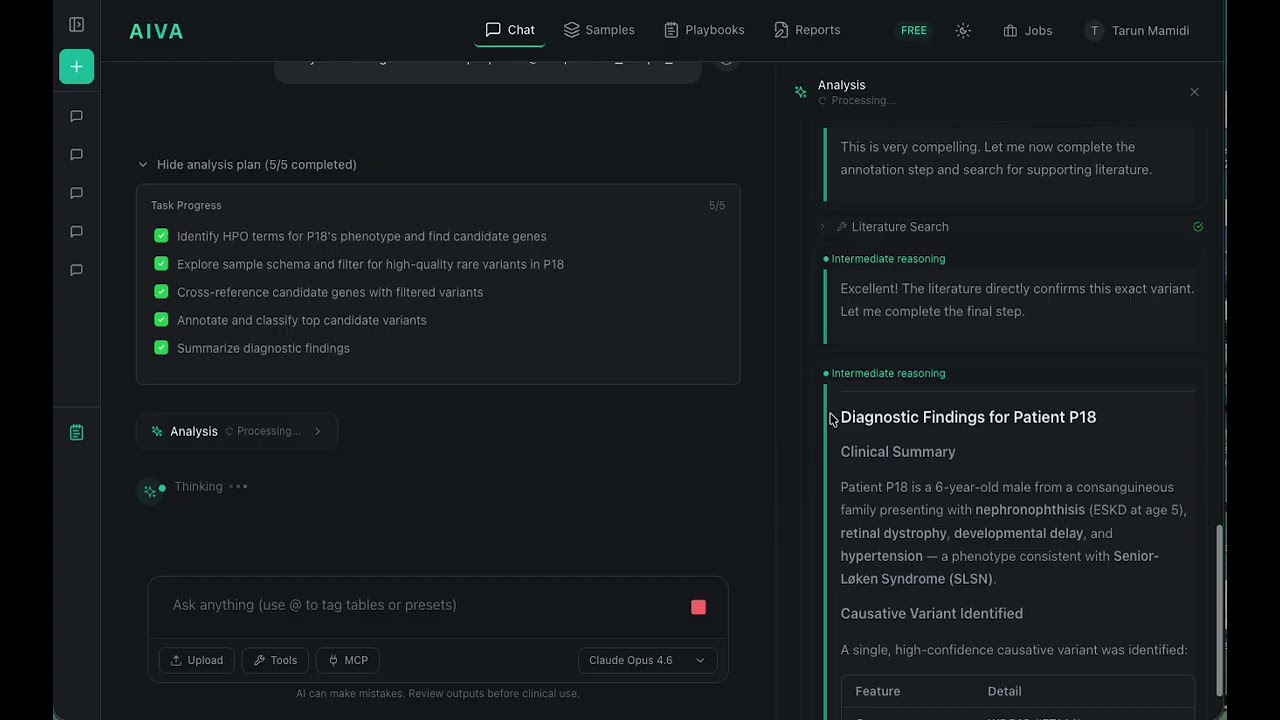 AIVA: AI Clinical Analyst in action!