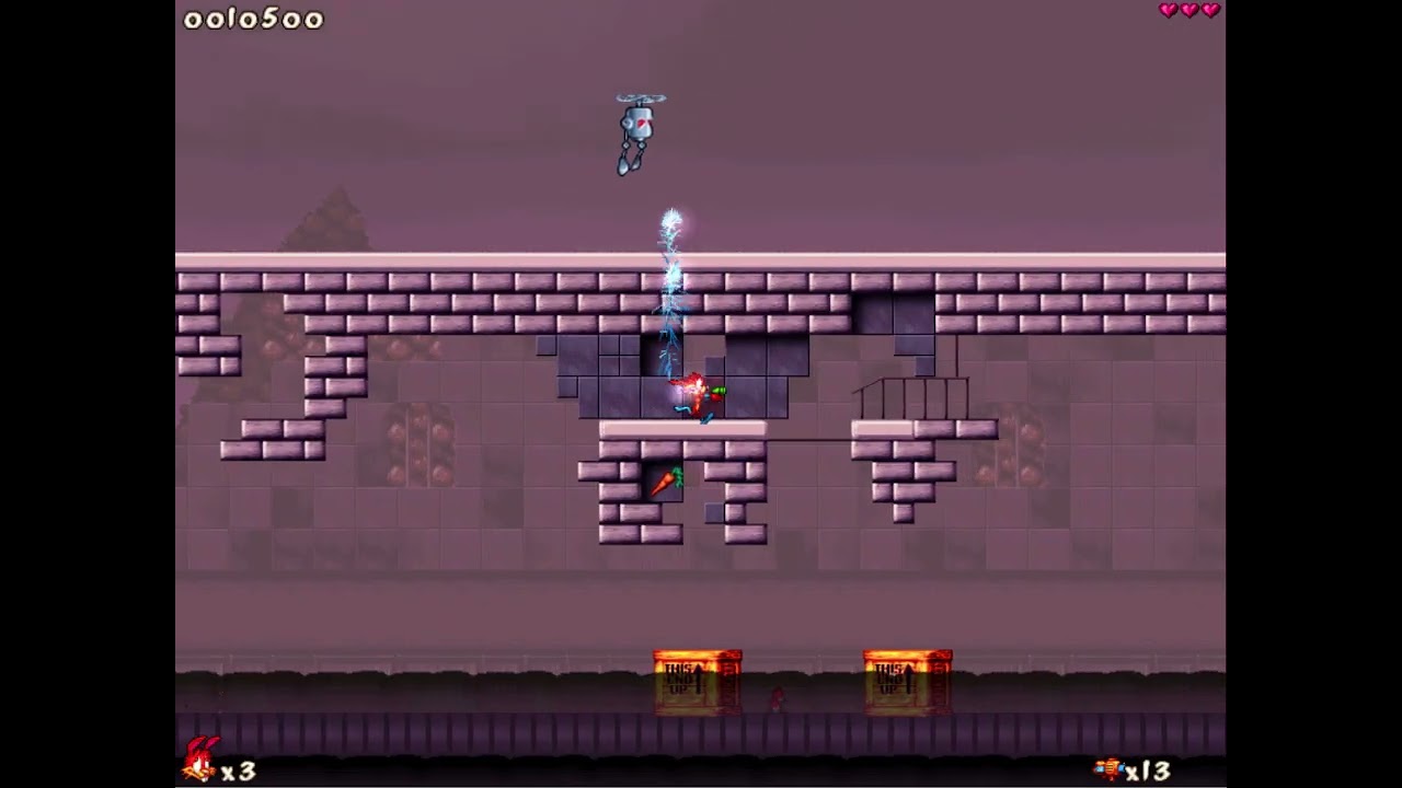 Jazz Jackrabbit 2: What happens if you beat the robot too fast in This End Up?