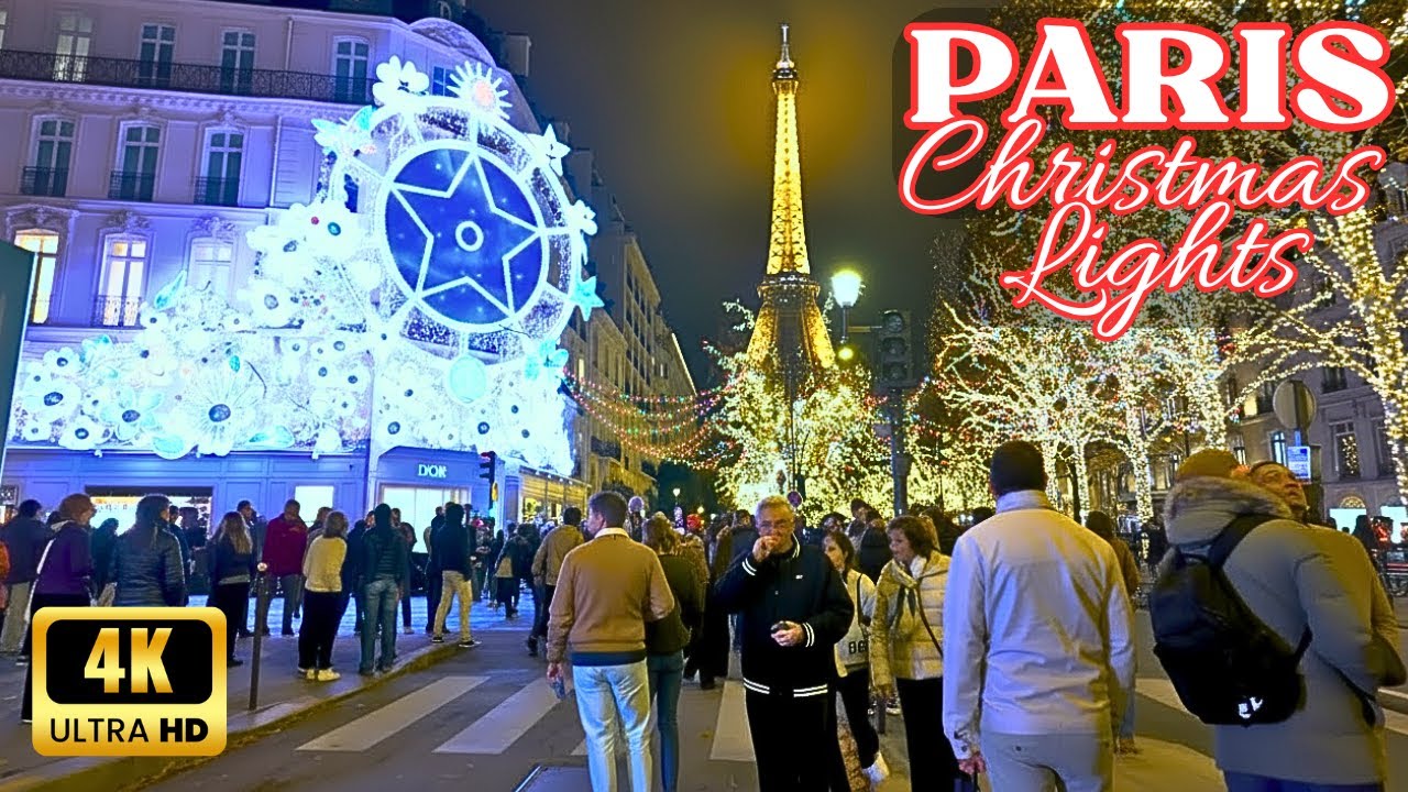 🇫🇷 Paris Christmas 2025 Night Walk in Paris 4K 🎄 Paris Walking Tour ✨