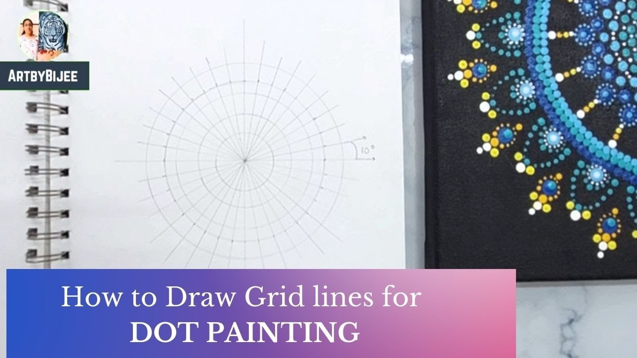Dot painting grid tutorial | step by step perfect dot painting grid tutorial for beginners