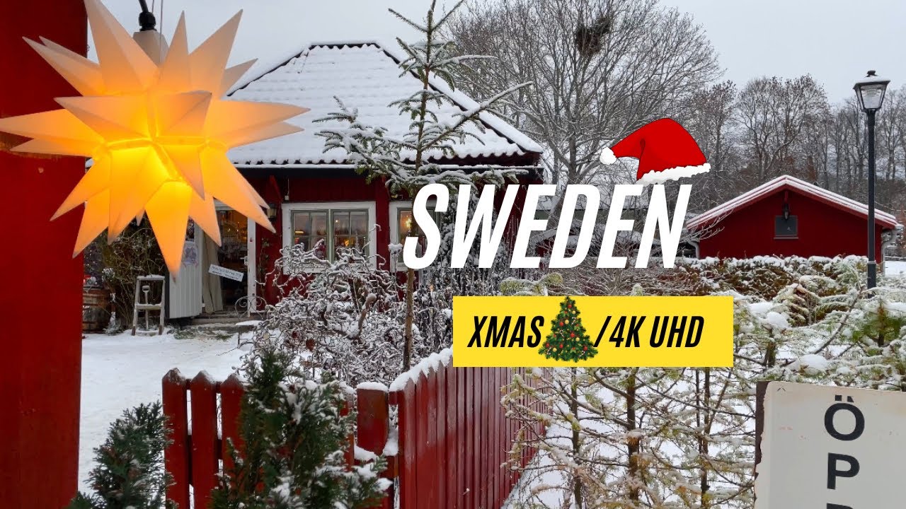 4K Sweden Christmas Streets Decorations |  Christmas Markets | Stockholm Xmas celebrations
