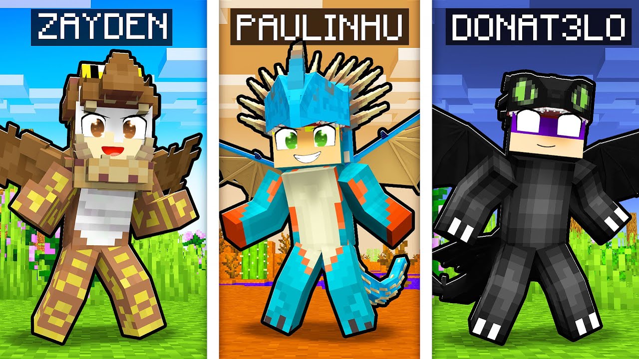 MINECRAFT... MAS TEMOS RAÇAS DIFERENTES 🌌🐉🌋