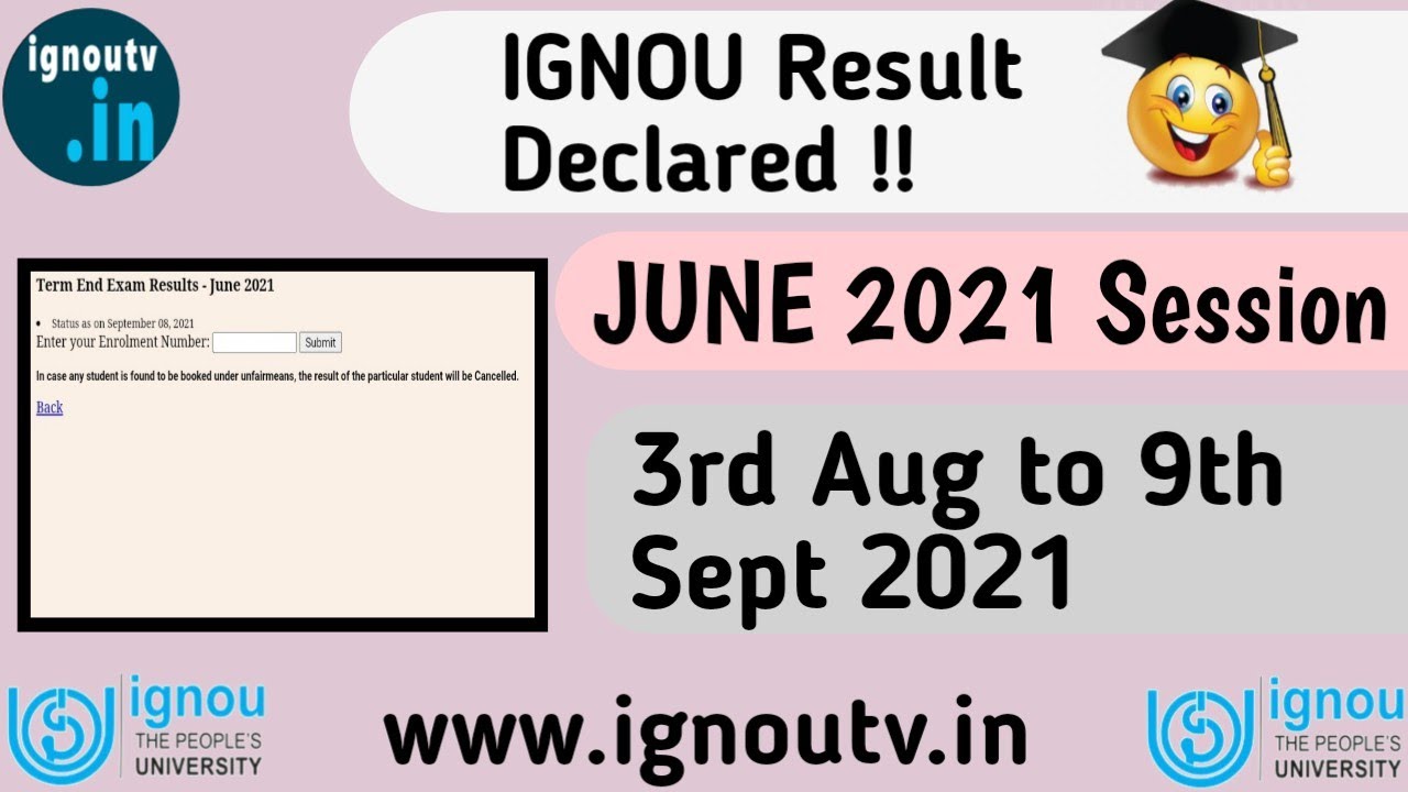DECLARED !!! IGNOU Result for June 2021 session is now updated ||