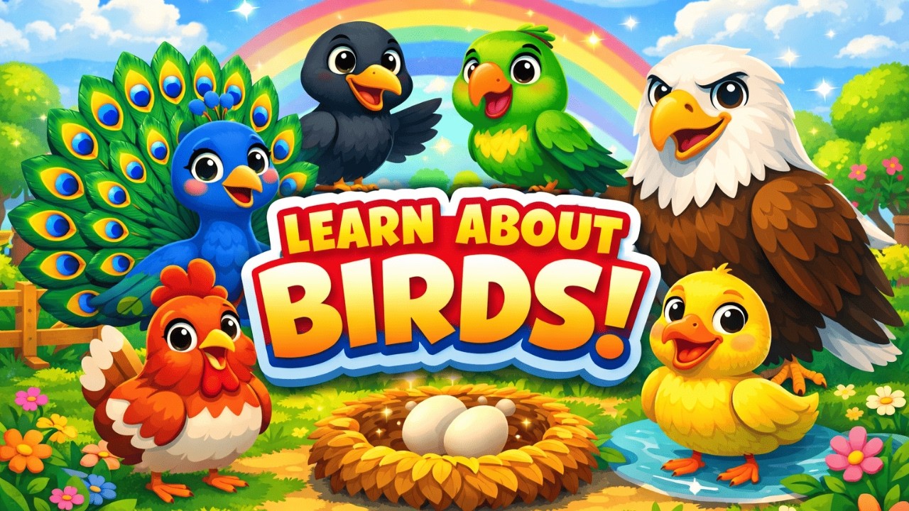 এসো শিখি পাখির নাম | Learn Bird Names for Kids | Bengali Bird Song for Children