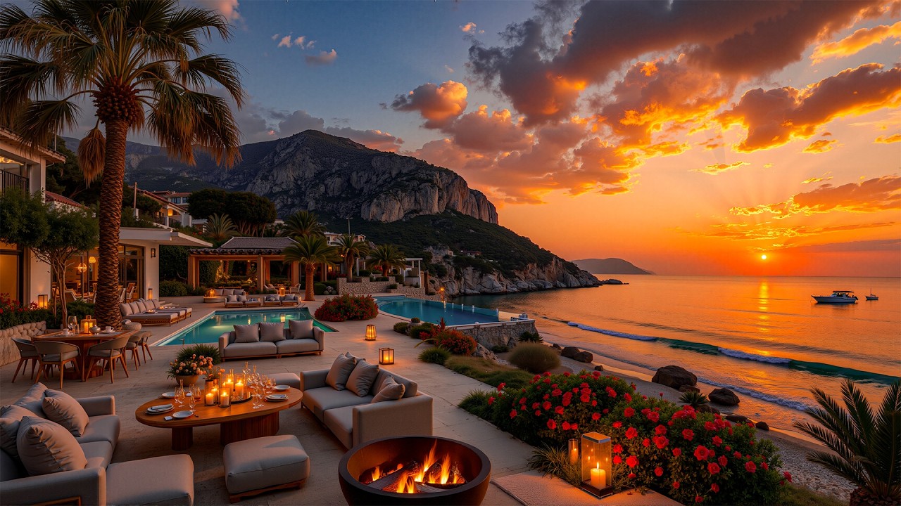 Soothing Jazz And A Sunset Sea View Create A Relaxing Atmosphere - Seaside Balcony And Smooth Jazz
