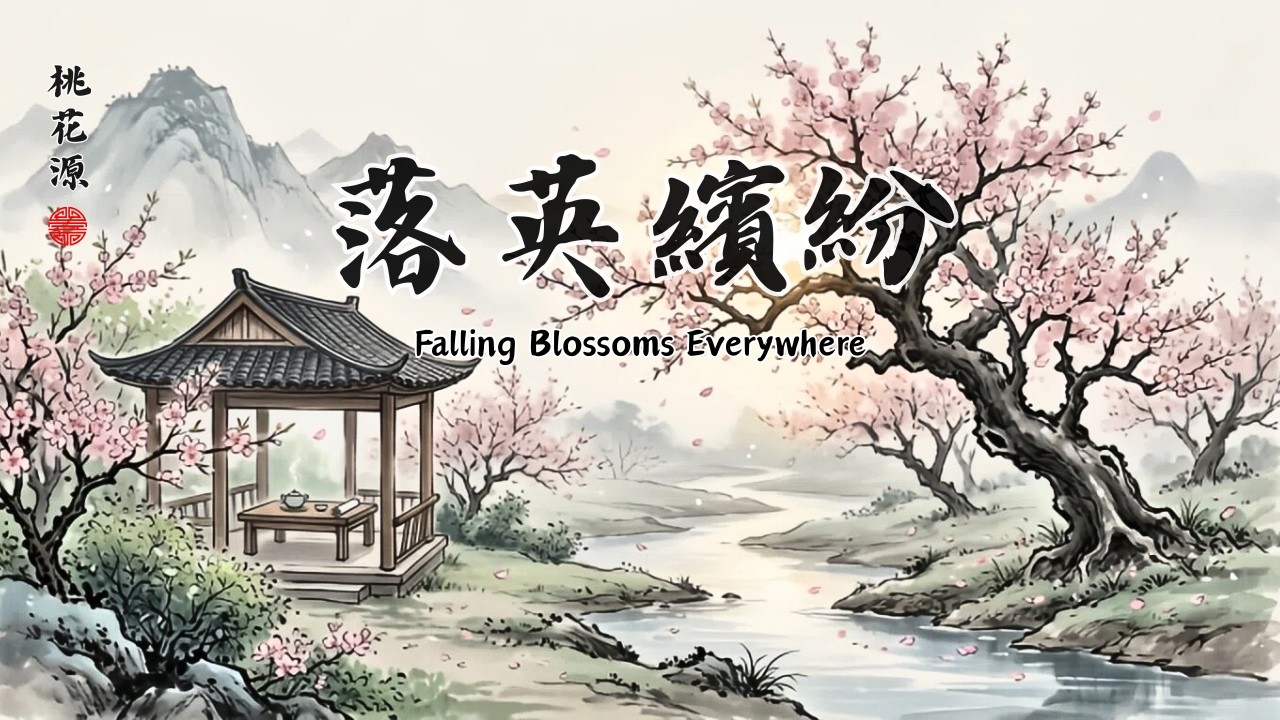 傳統中國風音樂 🌸落英繽紛 (Falling Blossoms ) | 1 Hour Chinese Zen Music | 舒壓、靜心、品茗必聽 🍂 古琴·古箏·琵琶·竹笛 靜心放鬆