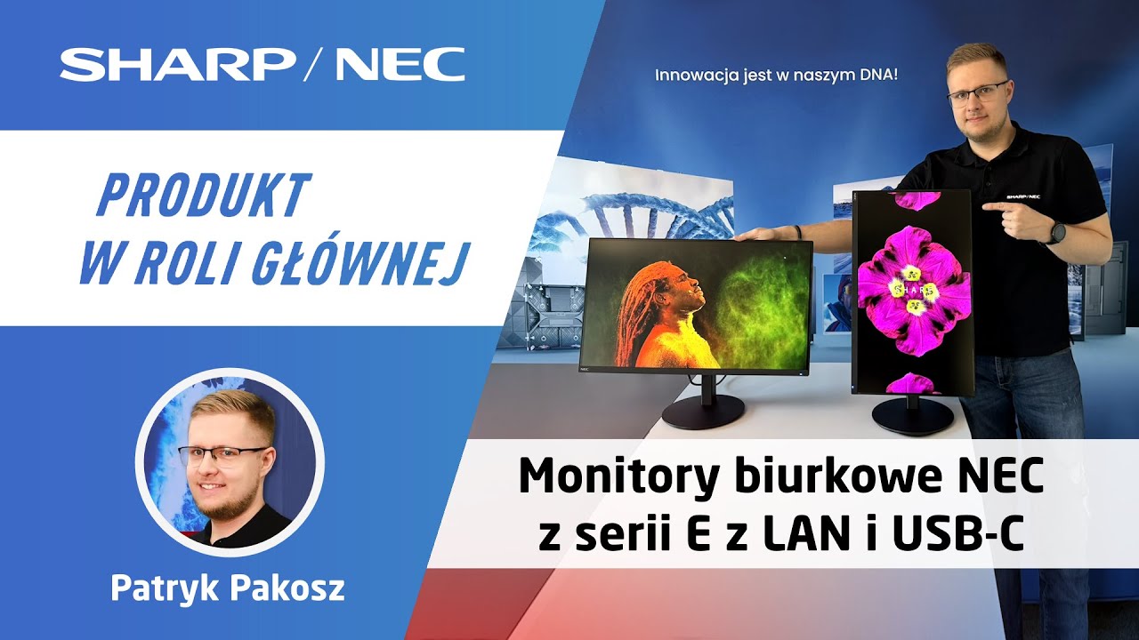 Monitory biurkowe NEC serii E z LAN i #USB-C