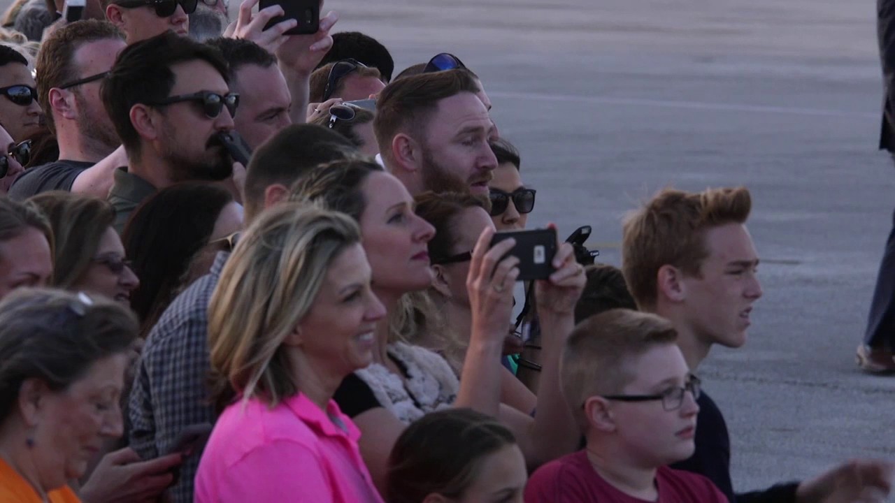 President Trump and Japanese Prime Minister Shinzo Abe arrive in West Palm Beach, Fla.