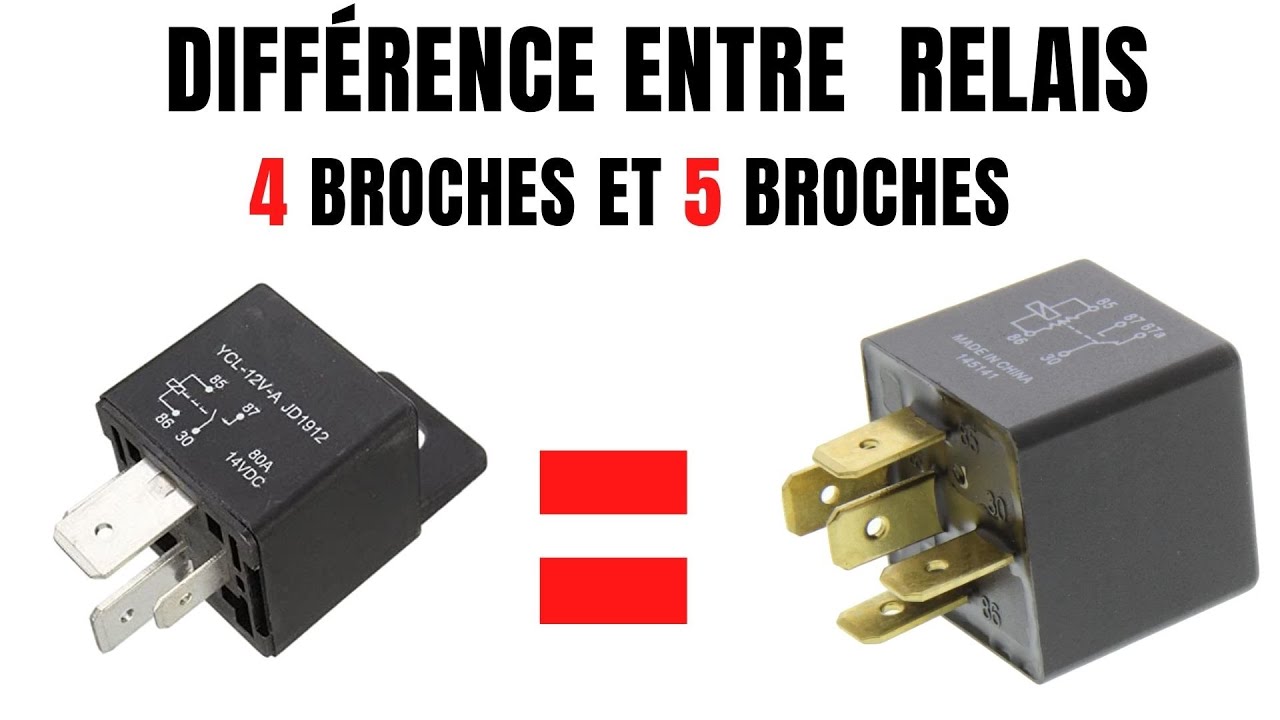 🔧  DIFFERENCE ENTRE RELAIS 4 BROCHES ET 5 BROCHES 🔵