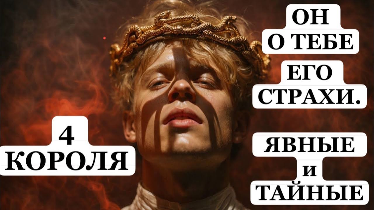 ТАРО Расклад онлайн 4 КОРОЛЯ 👑 Его Страхи В Отношении Тебя 🔮 Явные и Тайные.