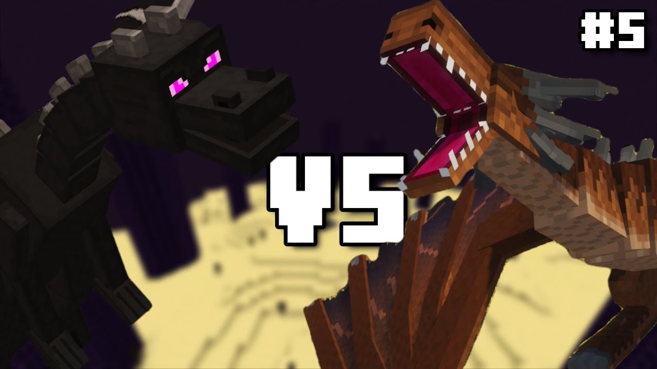 Ender Dragon VS Lightning Dragon in Minecraft Hardcore IAF [#5]