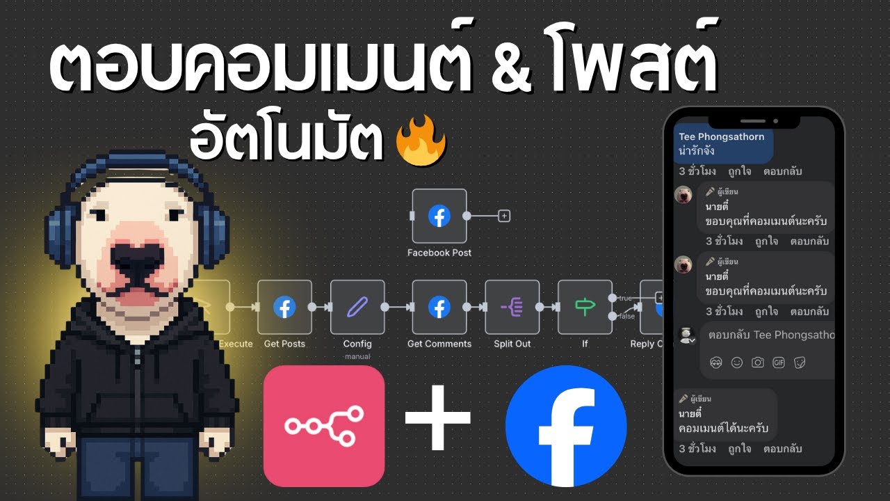 สอนสร้างบอทตอบคอมเมนต์ Facebook และโพสต์อัตโนมัติ ด้วย n8n (ฉบับจับมือทำ)
